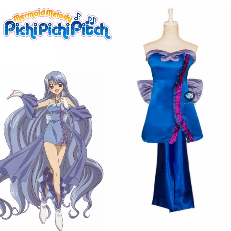 

New Arrived Mermaid Melody Pichi Pichi Pitch Noel Dress Cosplay Costume With Gloves Lovely Girl Women Suit Fancy Clothes
