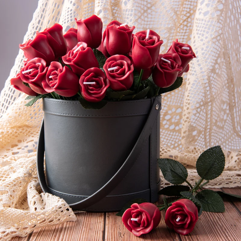 

Simulated Roses Scented Candles Flowers Home Birthday Wedding Party Decoration Desktop Fragrance Ornaments Gifts for Girlfriend