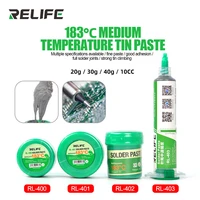 relife rl 400 401 402 403 solder paste flux no clean original soldering for phone sn63pb67 repair tool 183%e2%84%83 bga tin planting