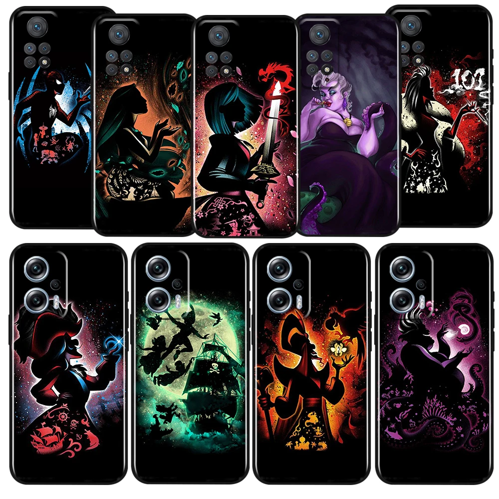 

Villain Disney Princess For Xiaomi Redmi Note 12 11 11T 11S 10 10T 9 8 7 6 5 Pro Plus 5G 4G Silicone Black Phone Case