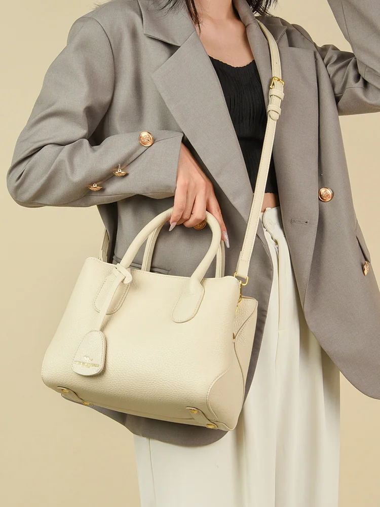 Новинка 2024 модная ручная сумка-тоут из натуральной кожи для женщин среднего