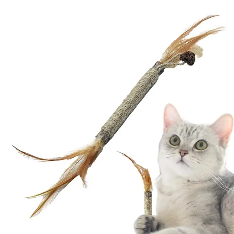 Кошачья мята палочки для чистки зубов кошек натуральная сизалевая веревка перо