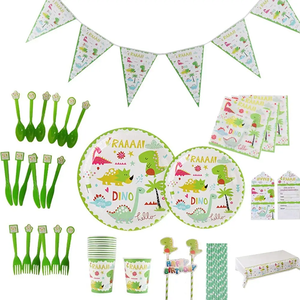 

Dinosaur Party Supplies Decorating Dinosaur Plates Cups Napkins Straws Banners Tablecloths Cake Decorations Kids Birthday Party