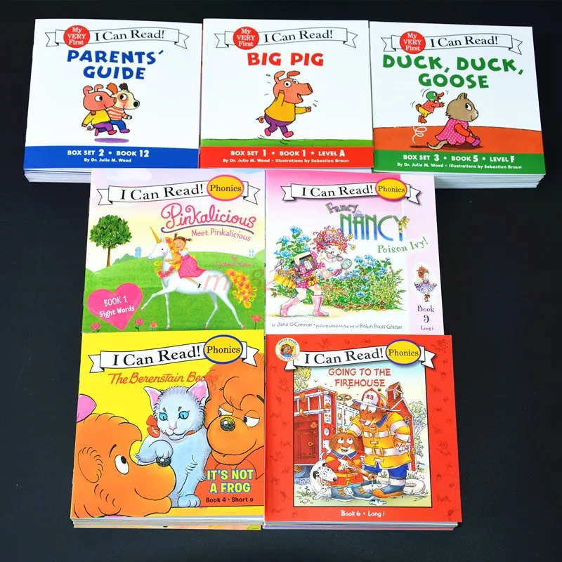 Juego de 84 libros para leer cuentos en inglés, libros educativos de bolsillo para bebé, juguetes de aprendizaje