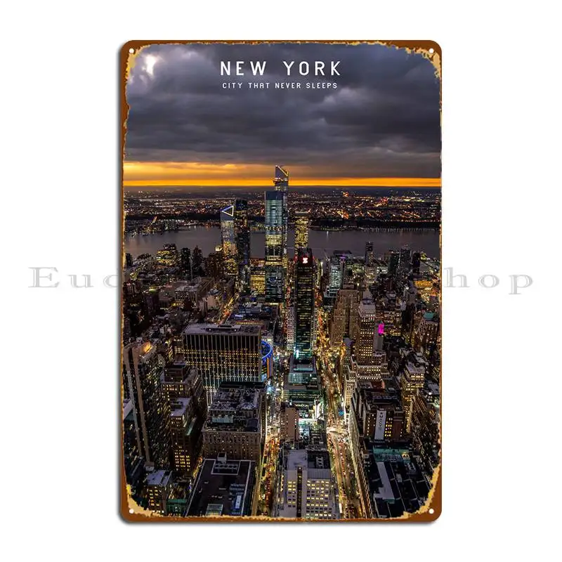 

New York Metal Sign Pub Design Cave Character Club Tin Sign Poster