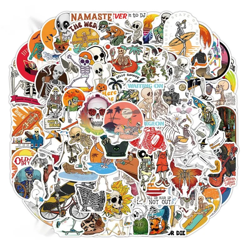 

10/30/50/100PCS Skulls Love Inspirational Sticker Skateboard DIY Graffiti Laptop Luggage Styling Anime Graffiti Sticker New