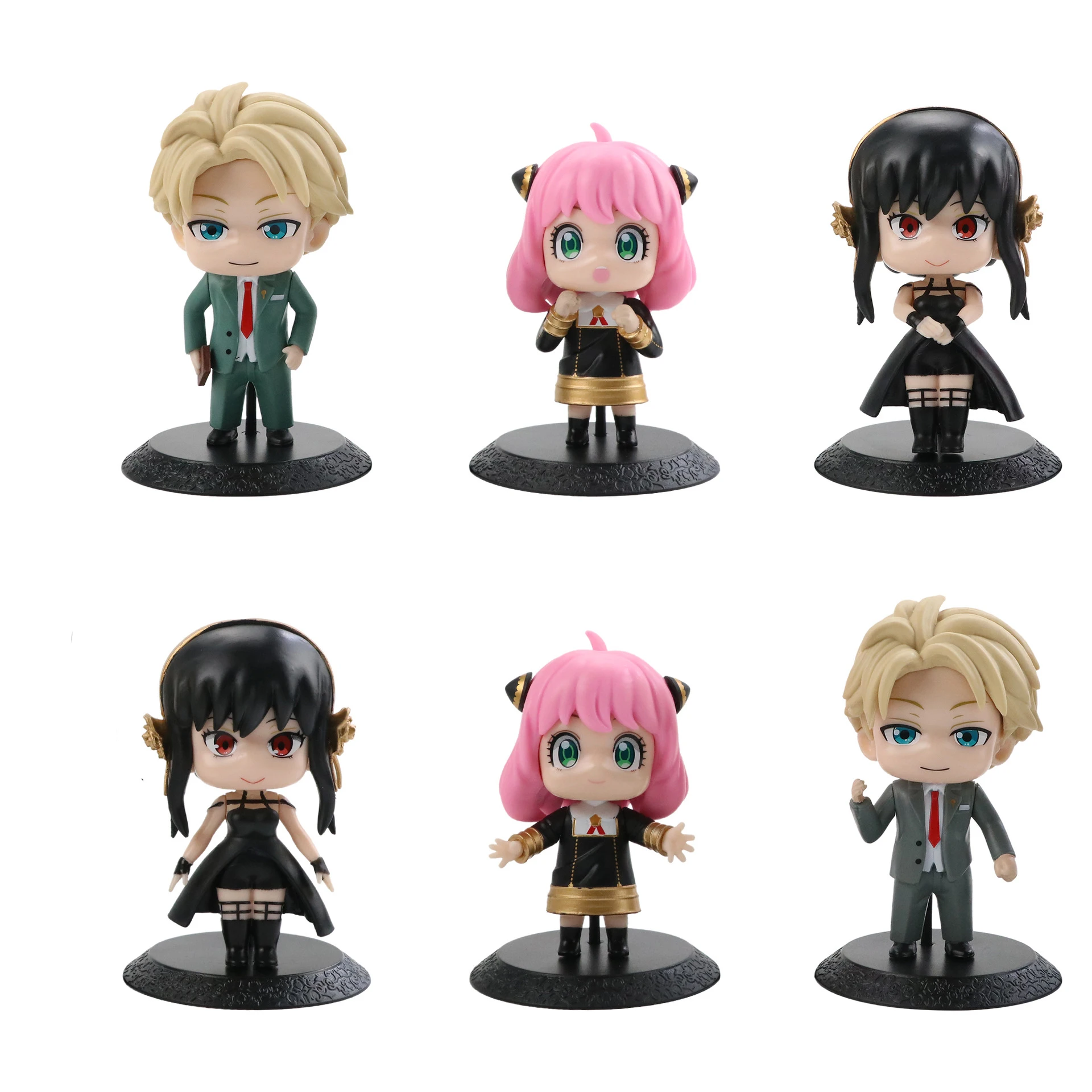 

Mini Spy X Family 6Pcs/Set 10CM PVC Figures Anya Forger Loid Forger Yor Forger Figurine Manga Doll Toys