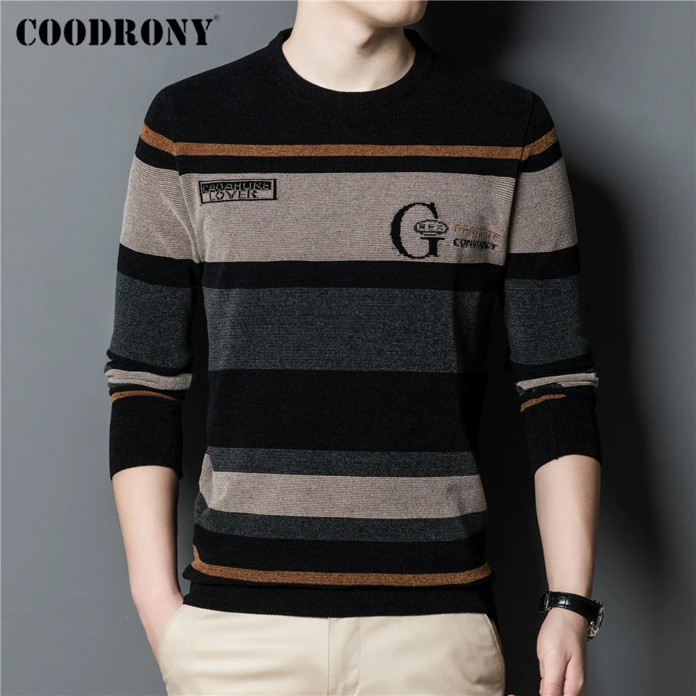 

COODRONY Autumn Winter Sweater Men Clothing New Arrival Streetwear Fashion Soft Warm Knitted Chenille Wool Jersey Pullover C1371