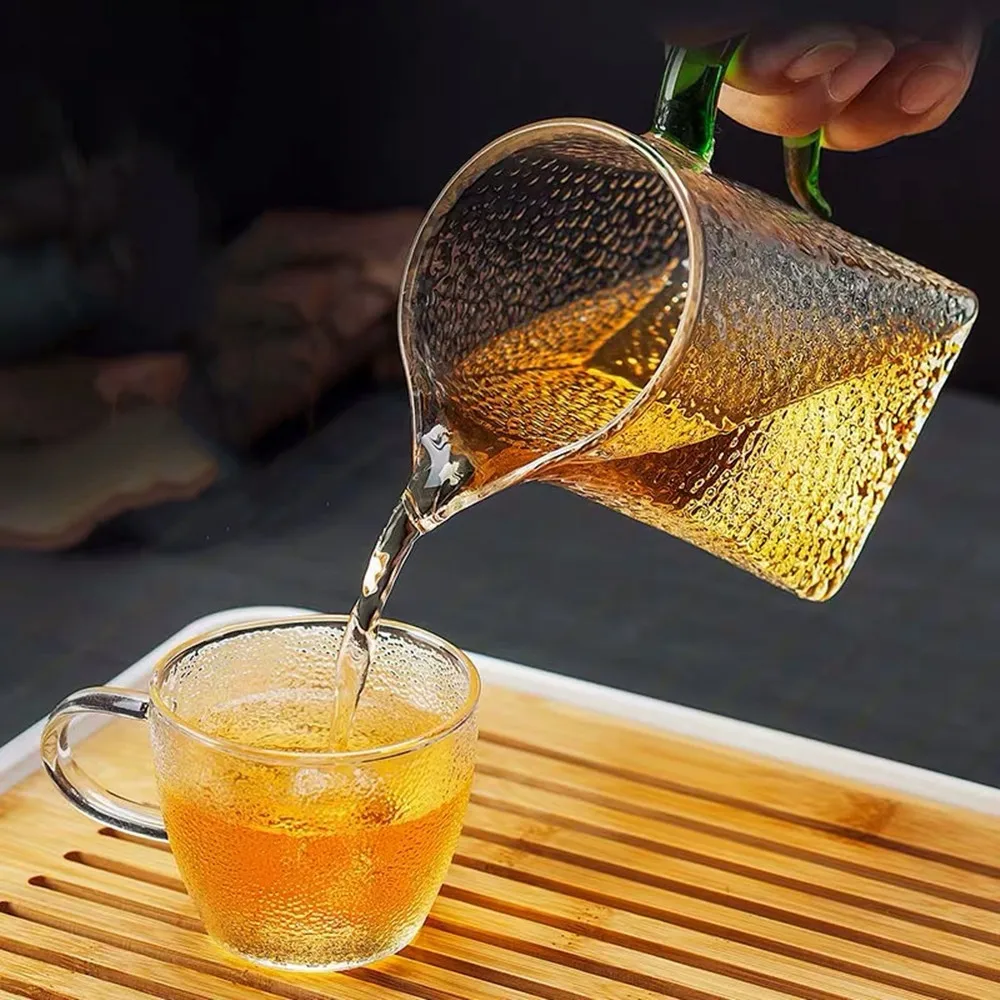 

Маленький Стеклянный кувшин для чая, красивый кувшин из твердого стекла, гонг дао Бэй для чая кунг-фу, 12 унций, вино и молоко в японском стиле