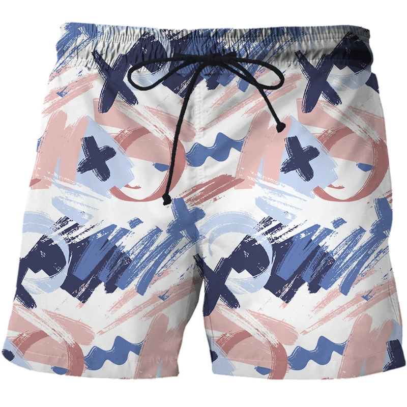 New Art Painting Snowman Fun Shorts Men's Beach Pants 3D Printed Sportswear Quick-drying Comfortable Swimwear Fitness Short
