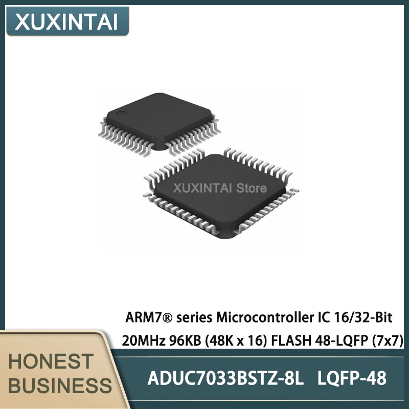

10Pcs/Lot ADUC7033BSTZ-8L ADUC7033BSTZ ARM7® series Microcontroller IC 16/32-Bit 20MHz 96KB (48K x 16) FLASH 48-LQFP (7x7)