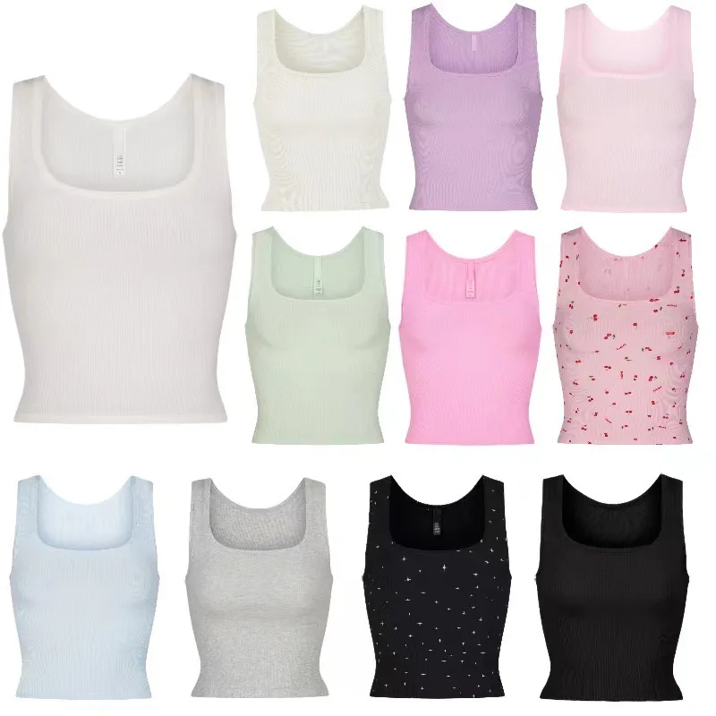 Ким однотонный повседневный жилет с квадратным воротником небольшой лямкой на