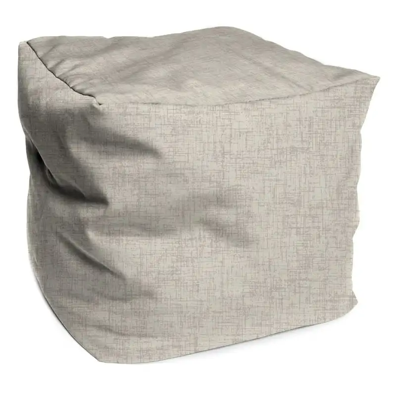 

Outdoor 18" x 18" Pouf/Ottoman, Bead Filled, Jackson Beechwood