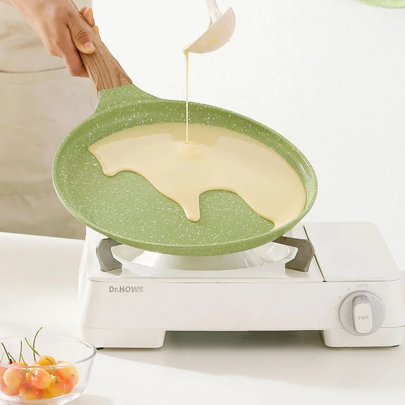 

Crepe Pancake Pan Nonstick Frying Pot with Wooden Handle Omelet Saucepan Cooking Steak Pan Kitchenware Induction Crepe Maker