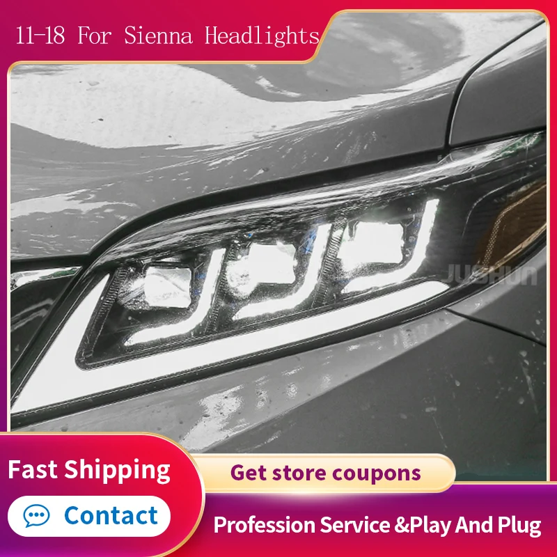 

Head Lamp for Toyota Sienna LED Headlight 2011-2020 Headlights Sienna DRL Turn Signal High Beam Angel Eye Projector Lens