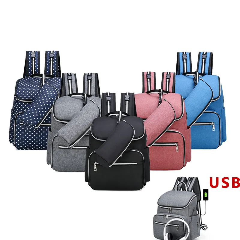

Diaper Bag Backpack Baby Bags for Boys Girls Waterproof Travel Back Pack with USB interface Baby bottle bag