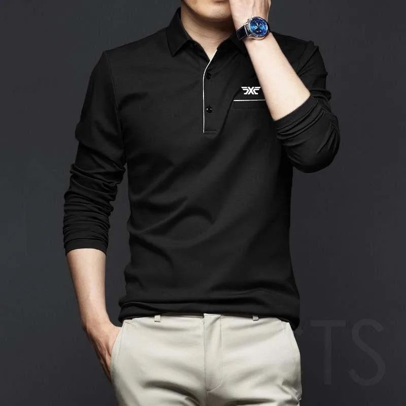 Golf Apparel Men's 2023 New Fashion Long Sleeve T-shirt Outdoor Leisure Golf POLO Shirt Men's Sports Golf Underlay Shirt