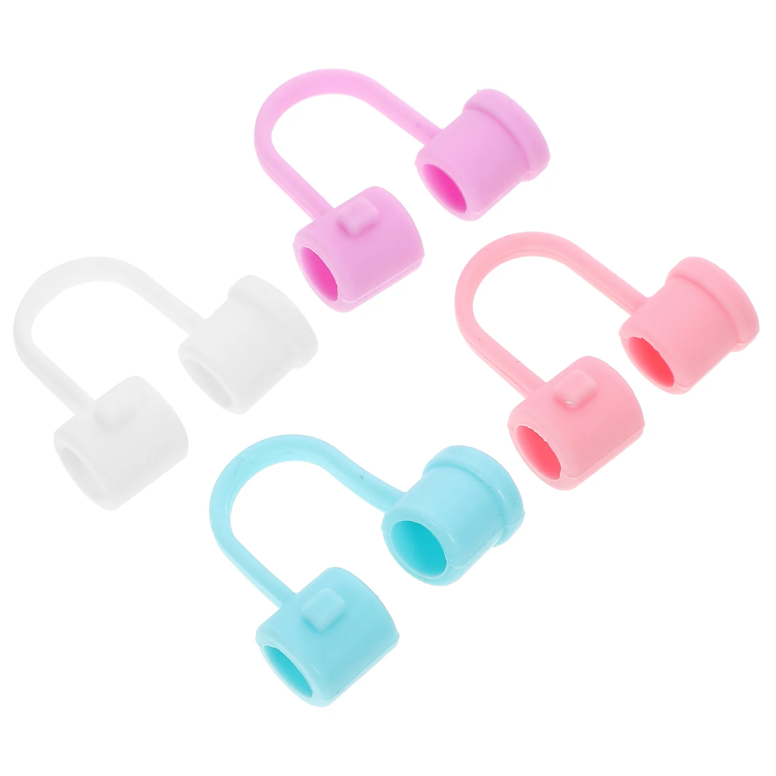 

8 Pcs Silicone Straw Cap Caps Drinking Milk Tea Cute Topper Reusable Silica Gel