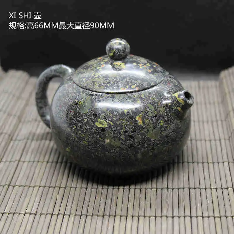 

Chinese Plum Jade Teapot Natural Magnetic Stone Health Tea Kettle Gongfu Teaware Tea Ceremony Kung Fu Teaset Jades Pots