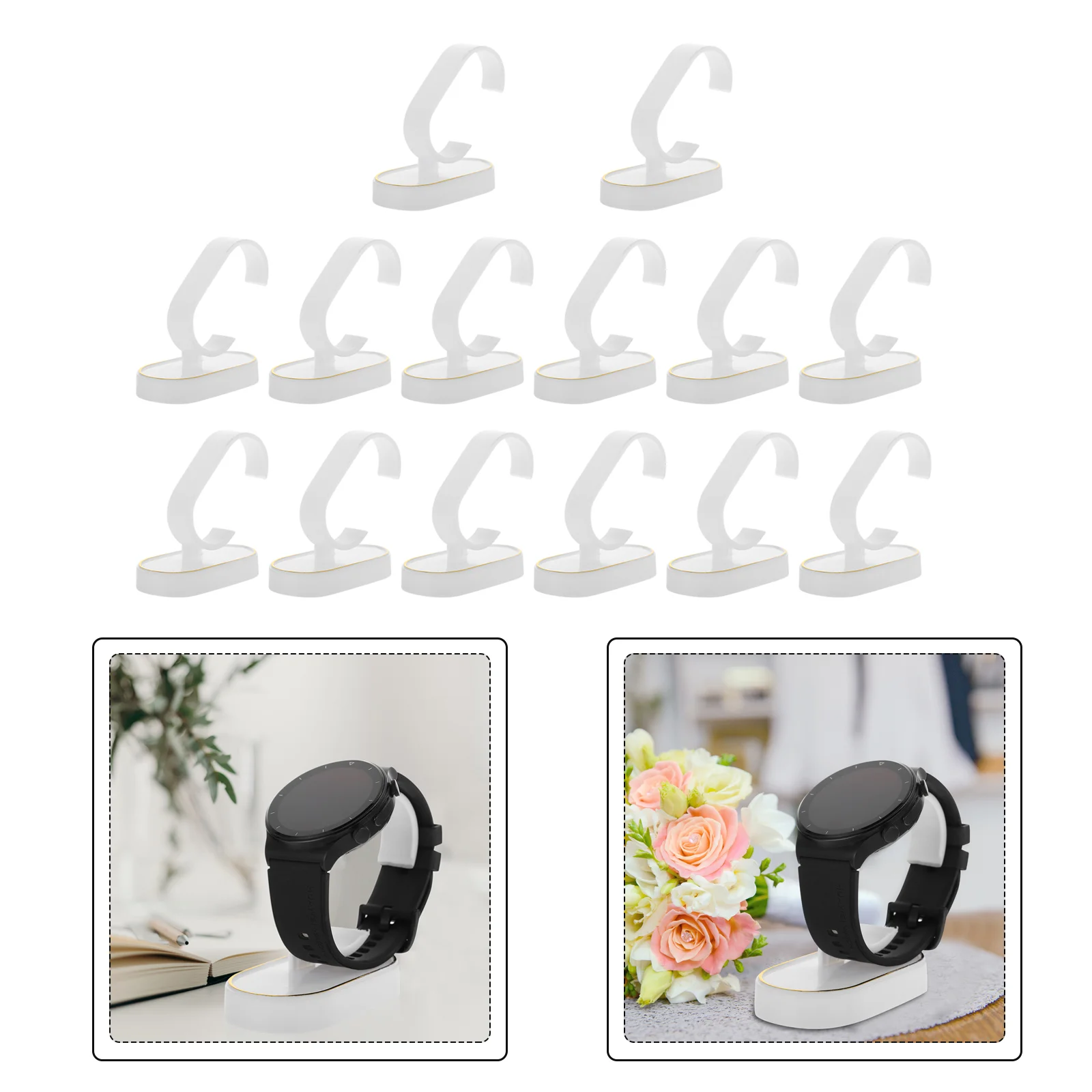

20 Pcs Watch Display Stand Wrist Watches Plastic Base Holder Brace Bracket Jewelry Bracelet Case