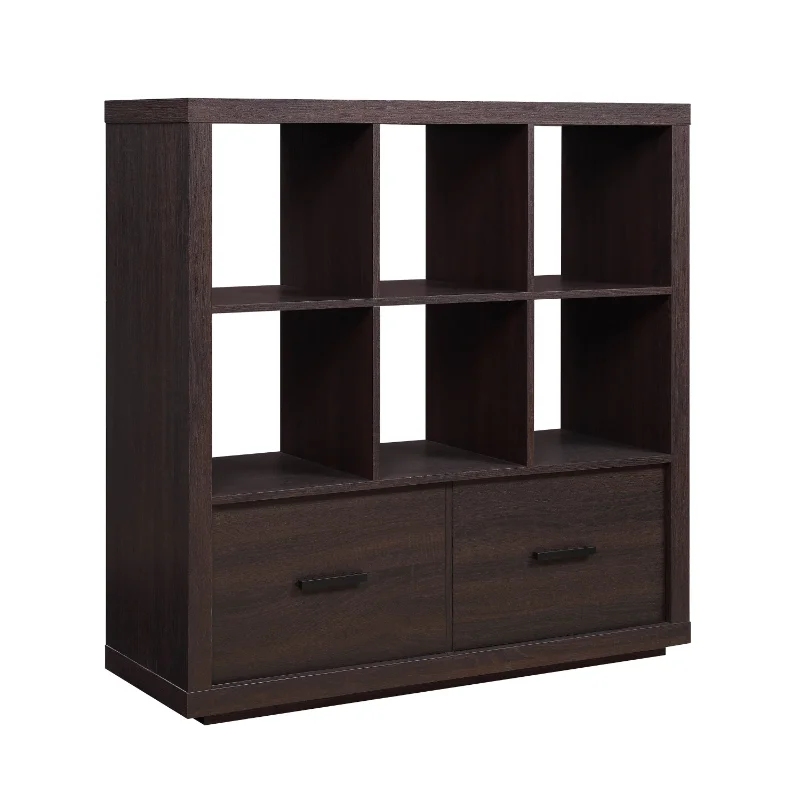 

Steele 6 Cube Storage Bookcase Organizer with Drawers, Multiple Finishes
