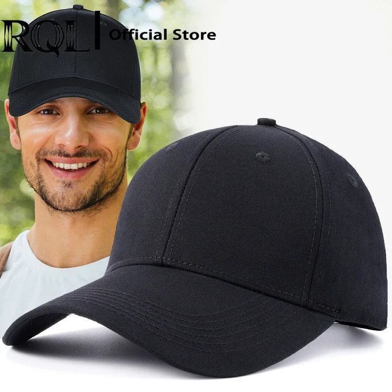 XXL Big Head Baseball Cap For Men Extra Long Brim Sun Sports Trucker Hat High Crown Solid Combed Twill Structured Breathable