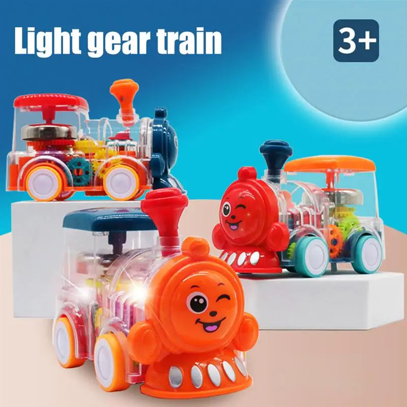 

Transparent Gear Car Toy with Light Music Mechanical Gear Bus Toy Electric Luminous Car Model Gifts For Kids Baby Flashing Toy
