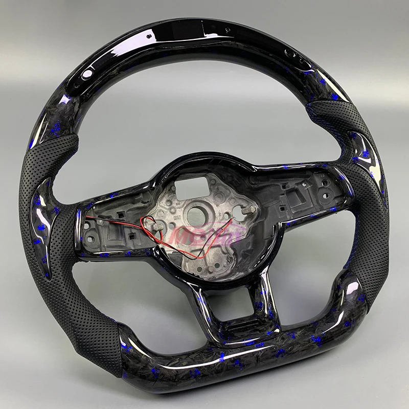 Фото Подходит для Volkswagen Golf 7.5 MK7, Volkswagen Polo GTS GTI, Scirocco R, CC, R-Line: Автомобильный руль из кованого карбона, фиолетовый. №2