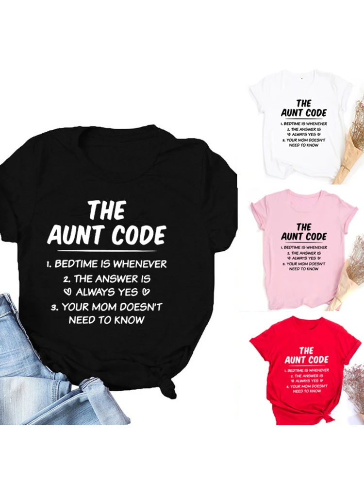 Женские рубашки с принтом тетушка кода подарочные футболки забавными надписями