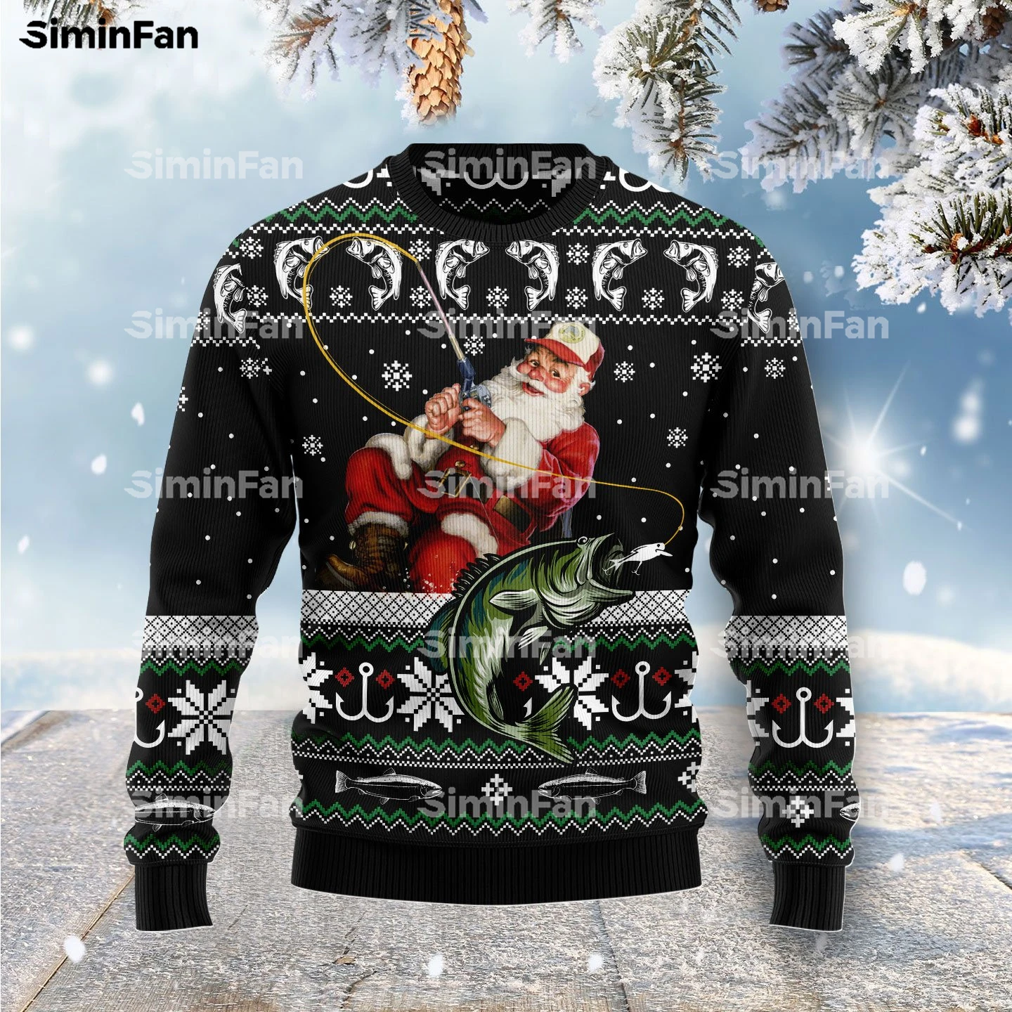 

Ugly Santa Claus Fishing Christmas Pattern 3D Printed Men Pullover Sweatshirt Female Top Coat Unisex Outwear Hoodie Jacket 1