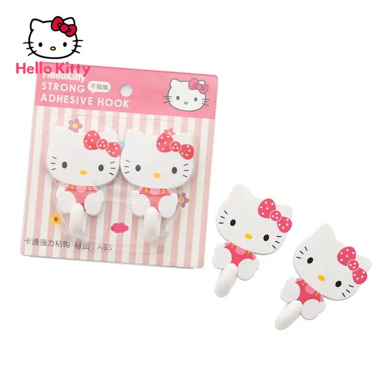 

Hello Kitty Cartoon Sticky Hook Girl Heart Hook Seamless Wall Creative Pink Home Kitchen Strong Punch-free Cute Sticky Hook