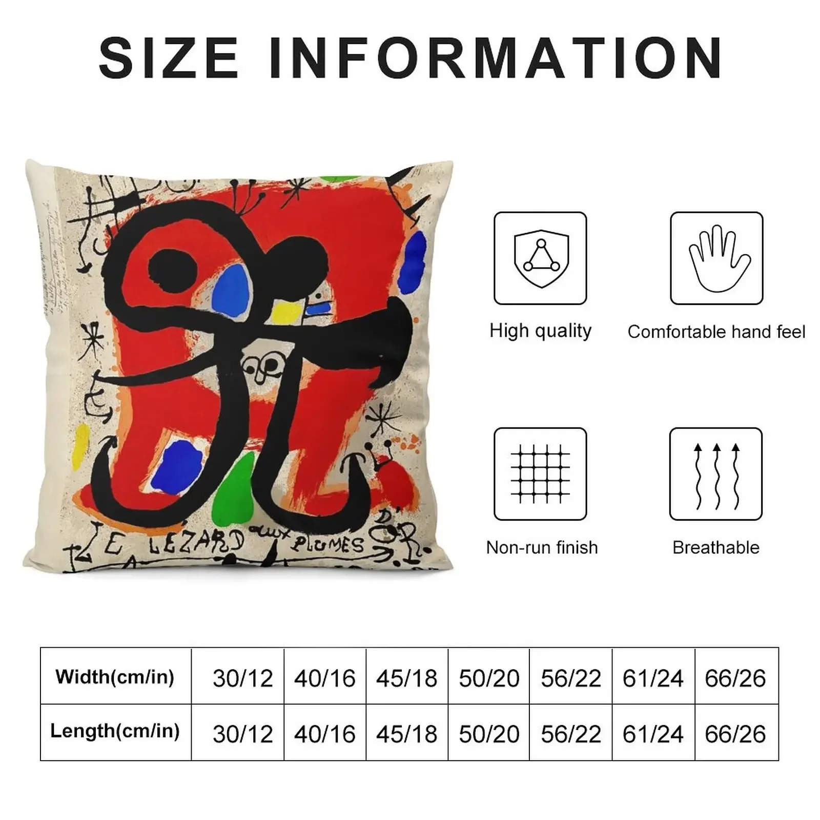 Lezard aux Plumes d'Or Joan Miró абстрактный сюрреализм декоративная подушка декоративный