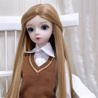 doll wig 13 bjd long hair high temperature silk change dress up girl diy play house toys kid children gift doll accessories