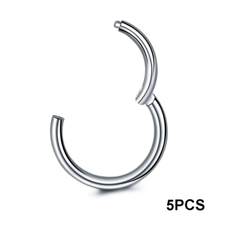 Комплект из 5 шт., кольца для носа SWANJO из нержавеющей стали