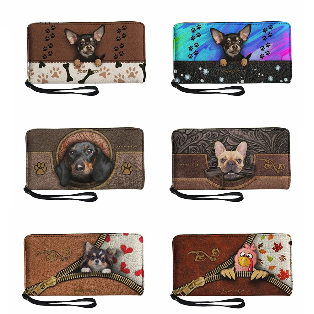 

2023 New Fashion Women's Wallet Lovely Dachshund/Chihuahua Casual Coin Purse Long Card Holder Pu Leather Clutch Money Bag Pouch