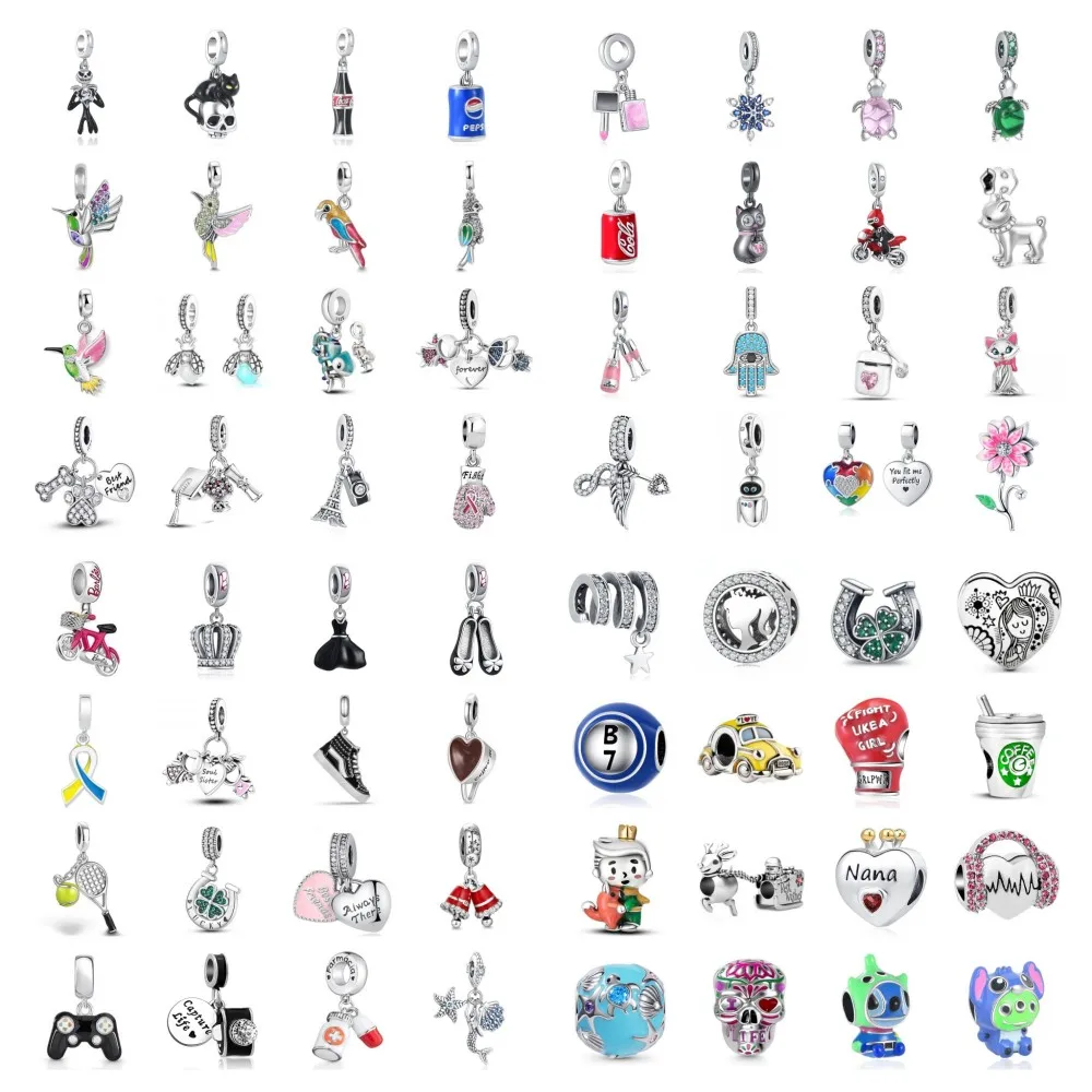 Стерлингового Серебра 925 Очаровательные Бусины С Подвеской В Виде Черепа И Птицы