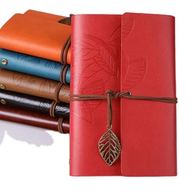 

N02 Wholesale custom logo cheap gift Vintage Travel School Leather pu cover school stationery diary office A5 Journal Notebook