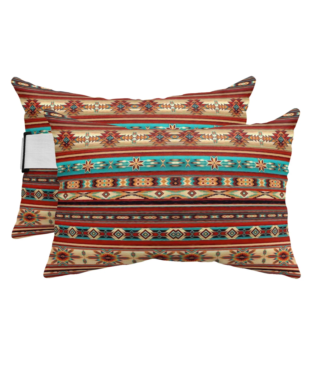 

Bohemian Art Geometric Graphics Waterproof Pillow With Insert Adjustable Elastic Lounge Chair Recliner Head Lumbar Travel Pillow