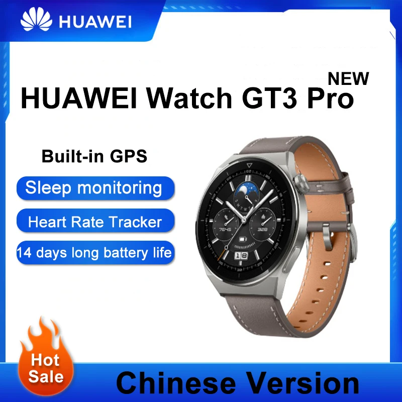 

NEW HUAWEI WATCH GT 3 Pro Smart Watch SpO2 Heart Rate Monitoring ECG All-Day Battery Life Swimming Music Play Bluetooth Calls