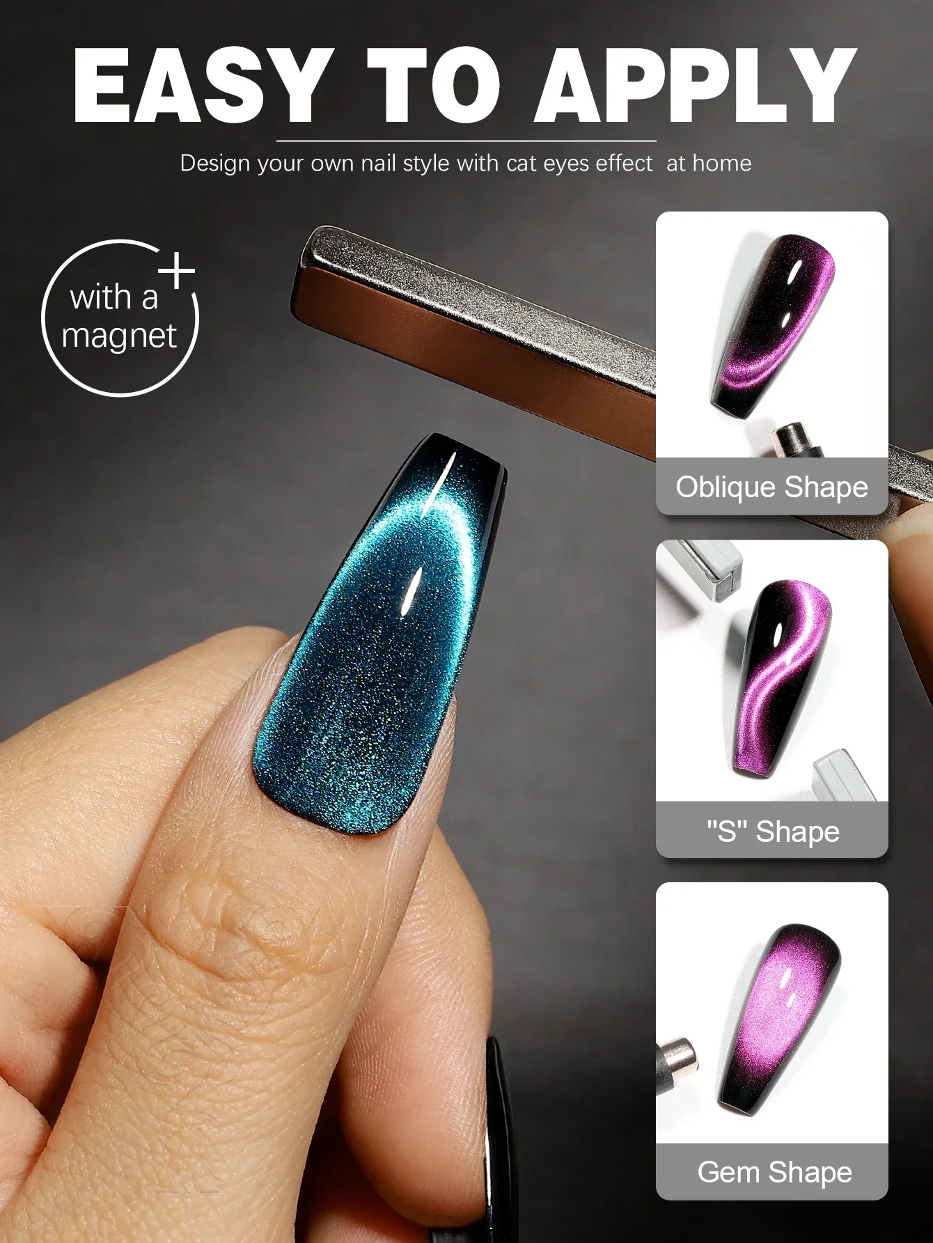 Фото YOKEFELLOW Dreamland Cat Eye Гель-лак 10 мл Синий магнитный гель-лак для ногтей Soak off UV Профессиональный гель-лак для маникюра DIY №5