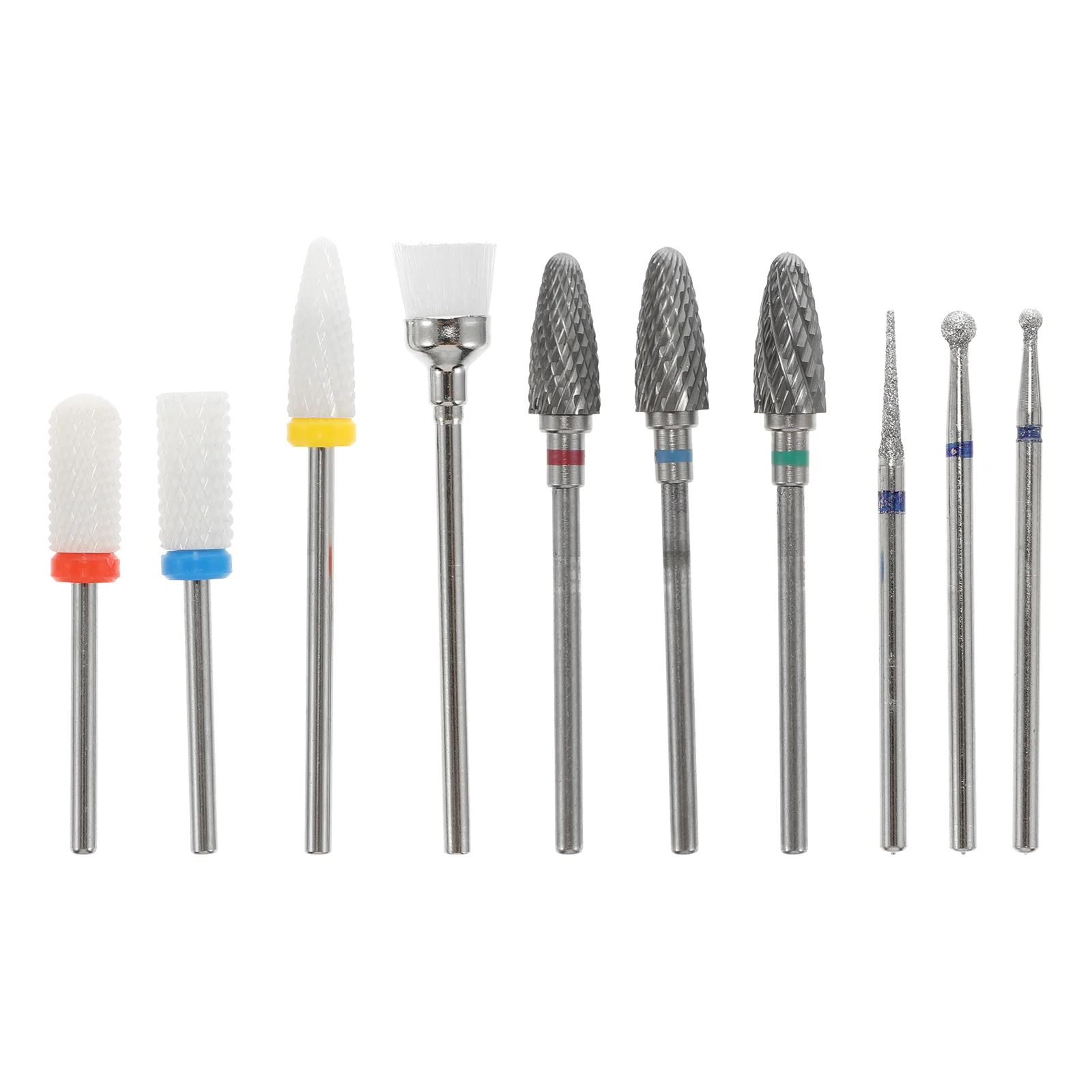 

10 Pcs Grinding Head Set Cleaning Tools Manicure Nail Heads Accessories Drill Bits Tungsten Steel Alloy