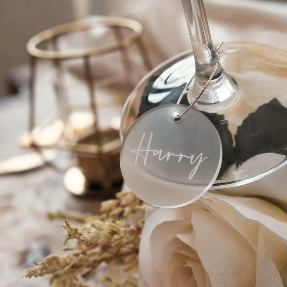 10 шт. Персонализированные Свадебные бирки для напитков название бокалов
