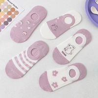 5pairlot cartoon bear womens socks cartoon cute cotton long harajuku ladies fashion glitter color spring summer socks