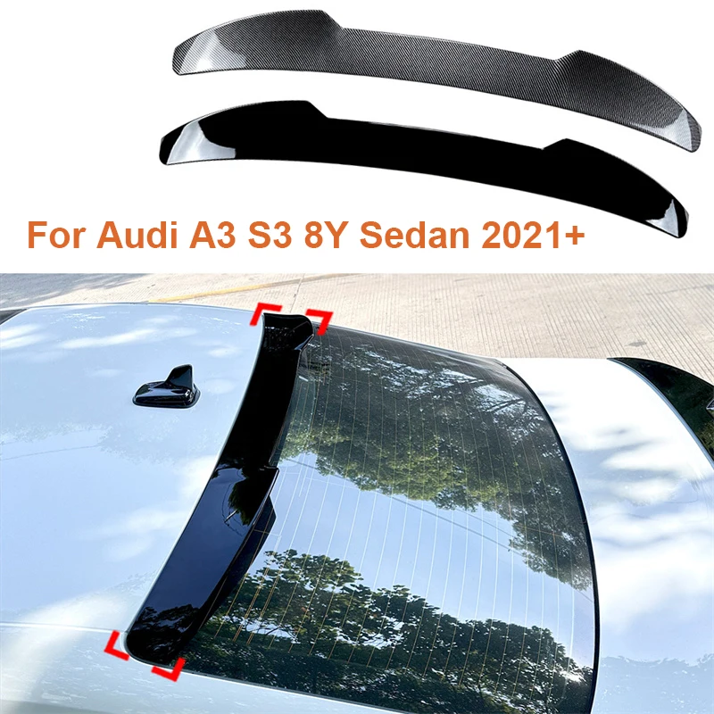 Для Audi A3 S3 8Y Sedan 2021 + заднее крыло крыши багажника верхний спойлер губа высокий