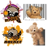 cartoon bear patches on clothes anime bear stickers iron on transfers for clothing thermoadhesive patches on clothes appliques
