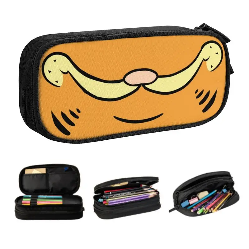 

Smug Garfields Korean Pencil Case Girl Boy Big Capacity Cartoon Cat Pencil Bag Pouch Students Stationery