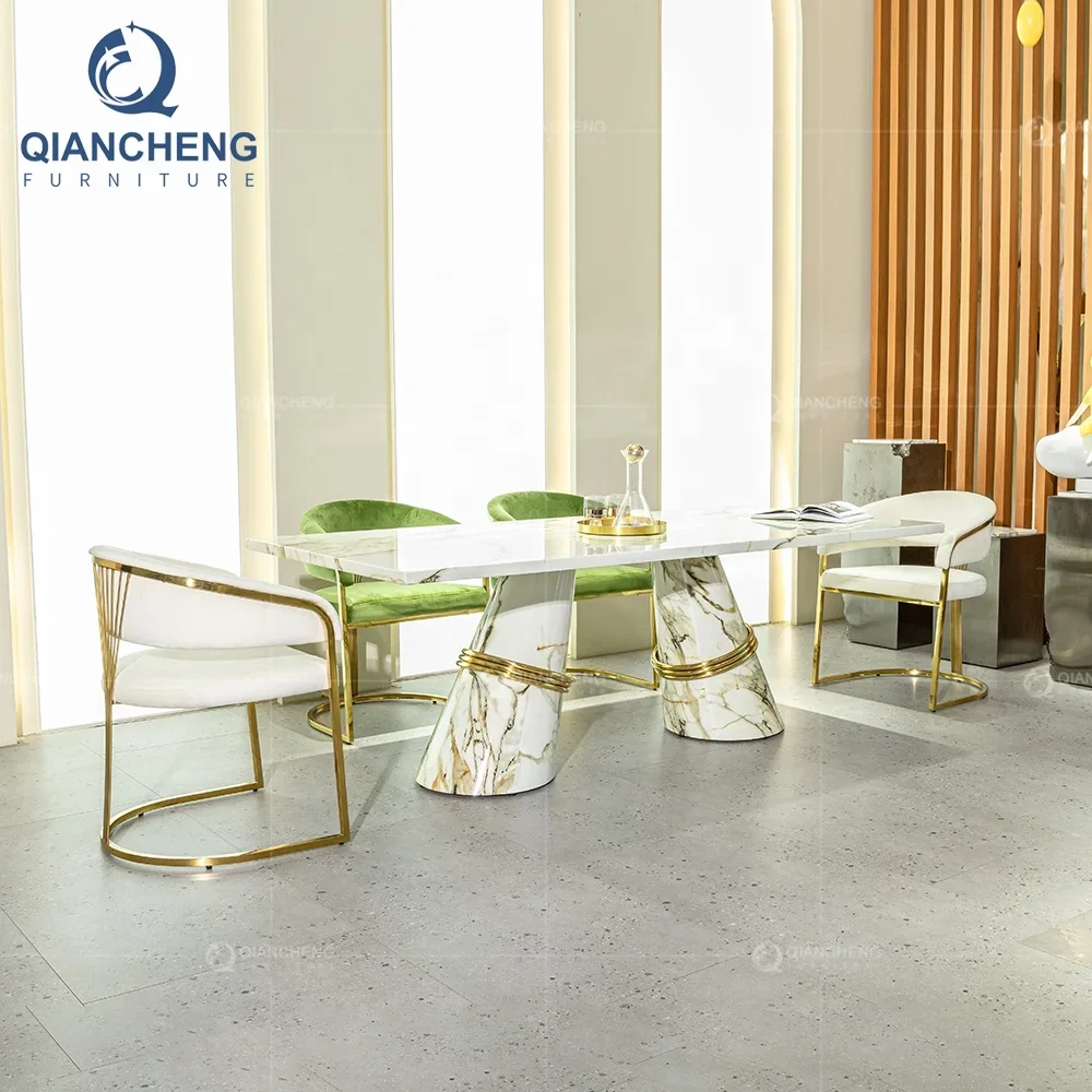 Оптовая продажа обеденный стол из мрамора в европейском стиле для ресторана 12