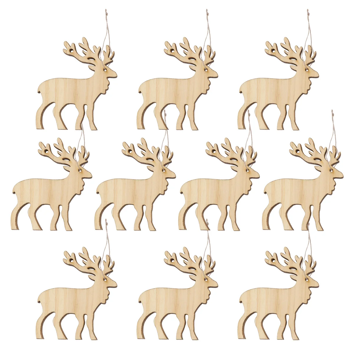 

Christmas Wood Wooden Hanging Tree Pendant Ornamentgift Tags Decorations Reindeer Elk Deer Charms Cutouts Cutout Slice