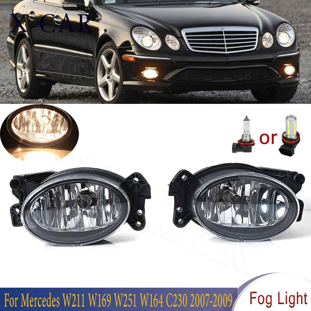 X-CAR LED halojen sis farları Mercedes W211 W169 W251 W164 C230 2007-2009 ön ışıklar R sınıfı R320 R350 R550