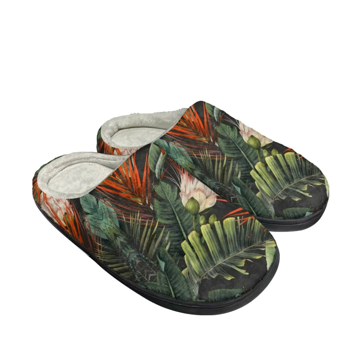 

Тапочки женские хлопковые с принтом, уличные дышащие удобные, с тропическими деревьями, растениями, цветочным принтом, на осень-зиму